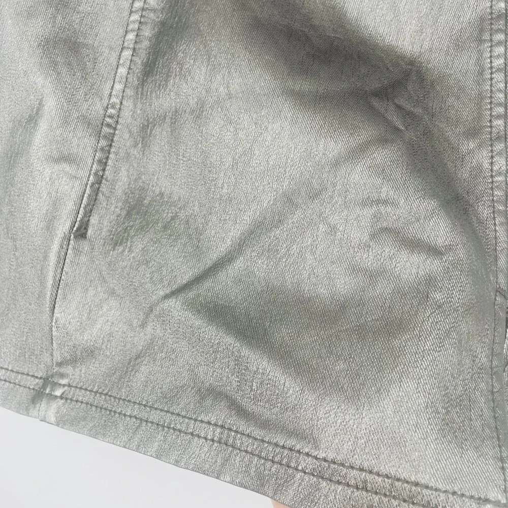 Free People Metallic Silver Mini Skirt